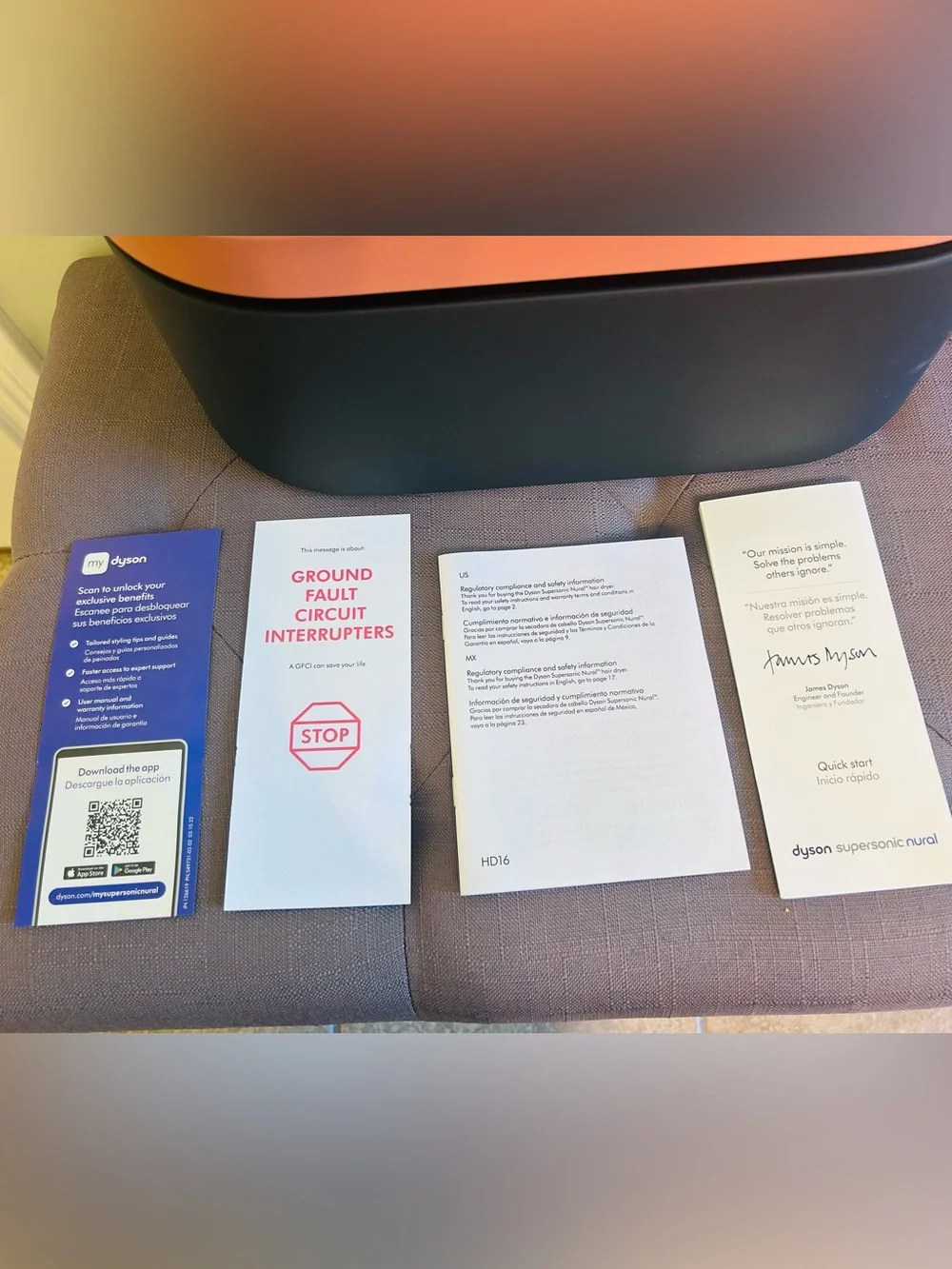 NIB Dyson Supersonic Nural Amber Silk Hair Dryer with Multiple Attachments!